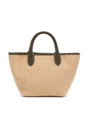 Pleciona mała torebka damska TOREC-1230-1E(W26) - widok produktu z tyłu, na białym tle.