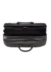 Czarna duża skórzana torba męska TORMS-0489-99(W26) - widok produktu z góry, na białym tle. 