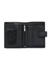 Skórzany portfel męski w kolorze czarnym PORMS-0630A-99(Z25), widok produktu w środku na białym tle.