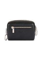 Czarny skórzany portfel męski PORMS-0689-9I(W26), widok produktu z przodu na białym tle.