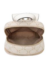 Kremowy plecak damski z monogramem TOREC-1026-0P(W26), widok produktu w środku na białym tle.