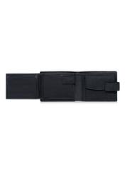 Mały czarny skórzany portfel męski PORMS-0546-99(W23)
