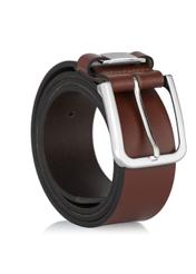 Brown leather men's belt PASMS-0129B-88(W23)-01