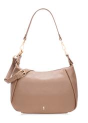 Torebka shopper na ramię w kolorze camelu TOREC-0885B-81(Z25), widok produktu od przodu na białym tle.