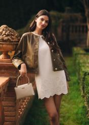 Skórzana kremowa torebka kuferek TORES-1270-0B(W26)