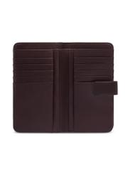 Brązowy portfel damski z monogramem POREC-0391A-1I(Z26), widok produktu w środku na białym tle.