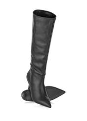 Black leather women's high heel boots BUTYD-1124-99(Z24)-04