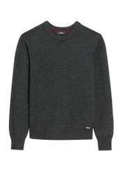 Grafitowy sweter męski SWEMT-0172-99(Z25), widok produktu z przodu na białym tle.