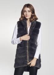 Women's long gray vest KAMDP-0002-95(Z21)-01