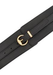 Black leather women's belt 2in1 PASDS-0314-99(Z24)