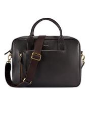 Skórzana torba męska w kolorze brązowym TORMS-0504-1I(W26), widok produktu z przodu na białym tle.