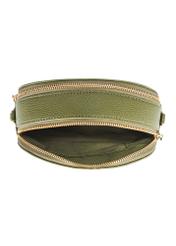 Mała torebka damska khaki TOREC-0036E-55(Z25), widok środka produktu na białym tle.