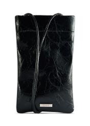 Czarna saszetka z połyskiem TOREC-1114-99(Z25), widok produktu od przodu na białym tle.