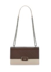 Cream and brown medium women's bag TOREC-0984-15(Z24)-01