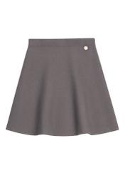 Dzianinowa trapezowa spódnica SPCDT-0134-9D(Z26), widok produktu od przodu na białym tle.