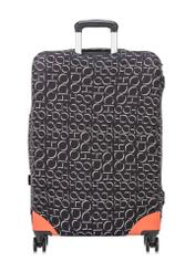 Pokrowiec na dużą walizkę z monogramem AW-013-0001-98-L(W25), widok produktu na walizce na białym tle.