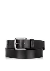 Classic black leather men's belt PASMS-0166A-99(W24)-01