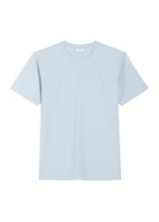 Jasnoniebieski T-shirt męski TSHMT-0120-7A(Z26) - widok produktu z przodu, na białym tle. 
