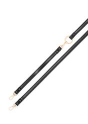 Czarny portfel damski z paskiem POREC-0431-99(W26), widok paska produktu na białym tle.