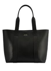 Czarna elegancka shopperka damska TORES-1200-99(Z25), widok produktu od przodu na białym tle.