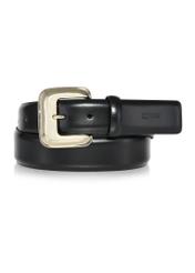 Black leather women's belt PASDS-0316-98(Z24)-01