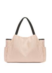 Pudroworóżowa torba dla mamy TOREN-0308-5A(W26) - widok produktu z tyłu na białym tle. 