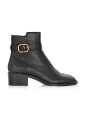 Black women's leather ankle boots BUTYD-1127-99(Z24)-02