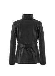 Skórzana kurtka damska z wiązaniem KURDS-0128-5340(Z18)