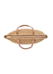 Słomkowa torebka shopper TOREC-1218-1E(W26) - widok produktu z góry, na białym tle. 