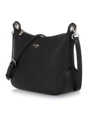 Czarna torebka damska w stylu hobo TOREC-0829A-99(Z25) - widok produktu po skosie na białym tle.