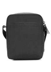 Czarna saszetka męska na ramię TORMN-0391-99(W26) - widok produktu z tyłu, na białym tle. 