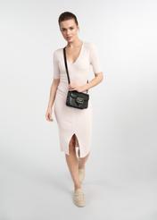 Czarna mała torebka damska croco TOREC-1009-97(W25)