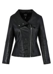 Women's leather jacket in black color KURDS-0501-5491(Z24)-05