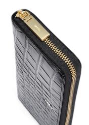 Duży skórzany czarny portfel damski croco PORES-0955-99(W25)