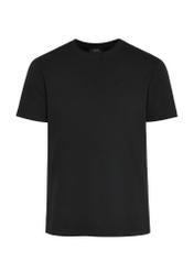 Czarny basic T-shirt męski z logo TSHMT-0113-99(Z24)-01