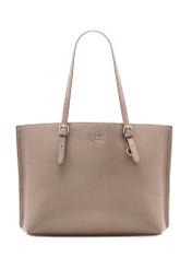 Beżowa duża torba shopper TOREC-1088-81(Z25), widok produktu od przodu na białym tle.