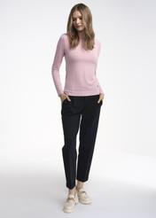 Czarne spodnie z kantem damskie SPODT-0076-99(Z22)-02