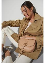 Beige rounded mailbag TOREC-0756A-80(W24)-07