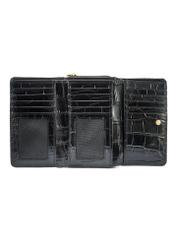 Czarny skórzany portfel damski croco PORES-0956-99(W25)