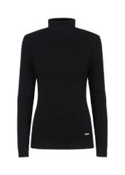Czarny sweter damski z golfem SWEDT-0184-99(Z23)