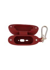 Bordowe etui na słuchawki BRELOK-0224-4D(Z26) - widok produktu z góry, na białym tle. 