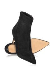 Black suede ankle boots with high heel BUTYD-1122-98(Z24)-07