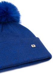 Blue winter hat with pompom CZADT-0161-61(Z24)-03