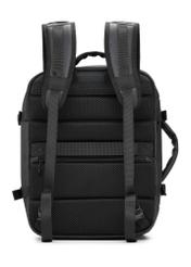 Czarny duży plecak męski TORMN-0414-99(W26) - widok produktu z tyłu, na białym tle. 