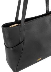 Czarna skórzana torebka shopper TORES-0980-99(W24)-07