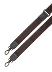 Brązowa skórzana torba podróżna TORMS-0520-1H(Z26), widok paska produktu na białym tle.