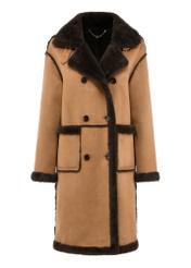 Long women's sheepskin coat in camel color KOZDP-0011-24(Z24)-06