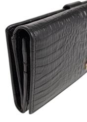 Black leather women's wallet PORES-0909-99(Z24)-07