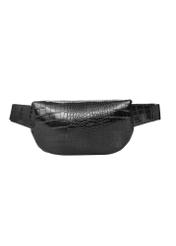 Czarna nerka damska croco TOREC-1338-9G(Z26), widok produktu z tyłu na białym tle.