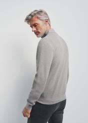 Gray men's sweater with zipper SWEMT-0137-91(Z24) pic. 3